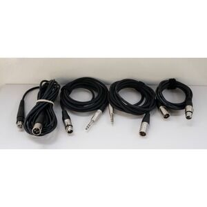 Lot of 4 XLR Microphone Cables - 3pin Male / Female / 1/4 Guitar